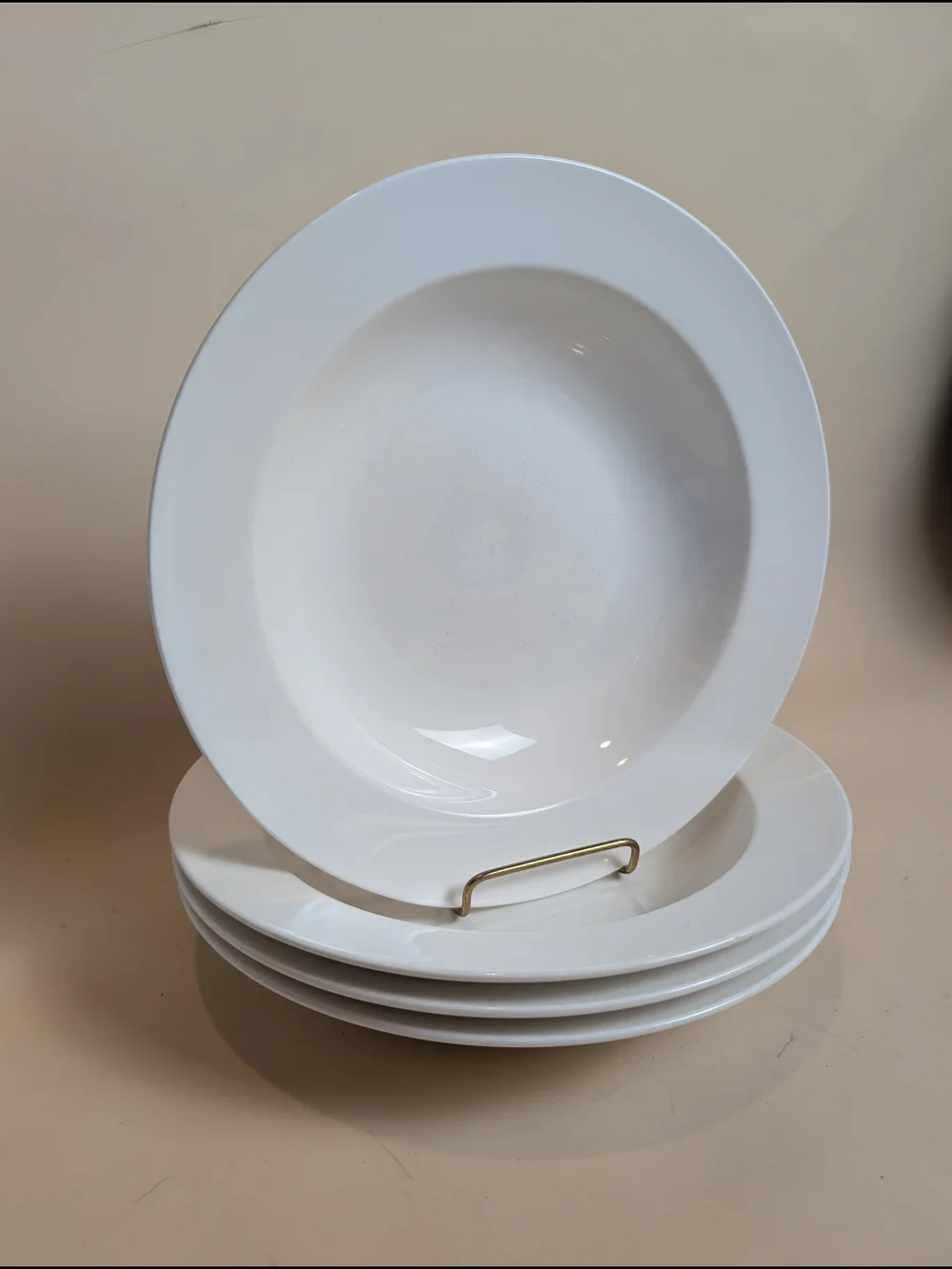 Classic White Ceramic Soup Plates - Set of 4 from YHY